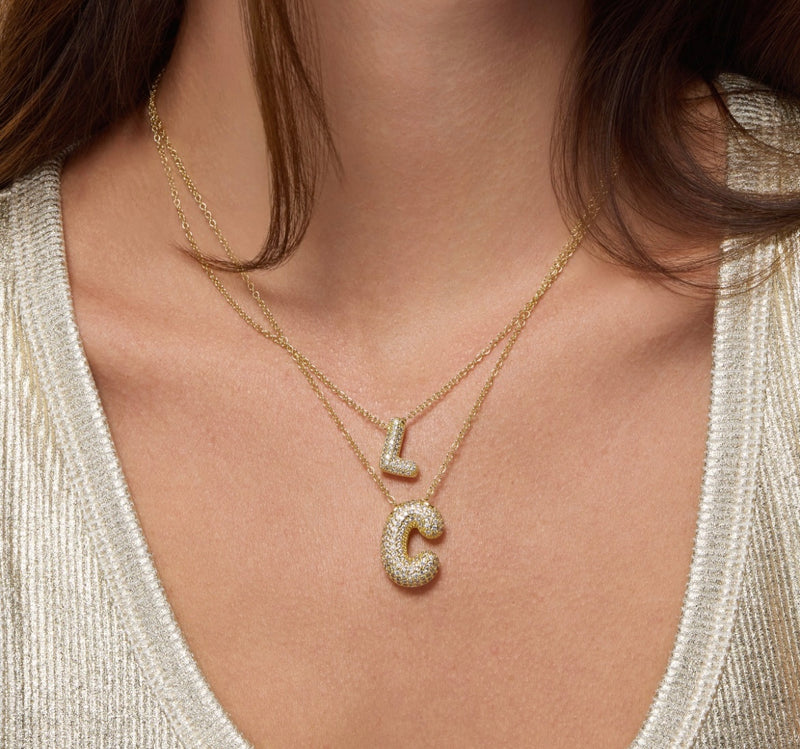 Small Initial Bubble Necklace