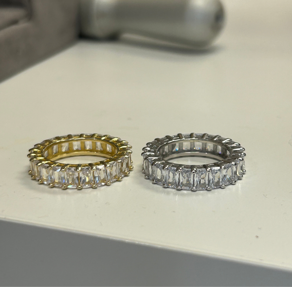 Emerald Cut Eternity Band