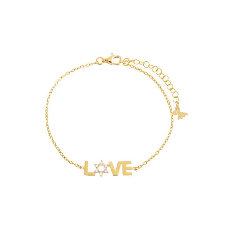 CZ Star Of David Love Bracelet