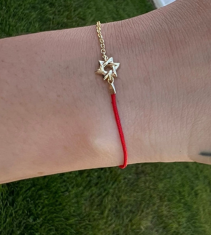 rigid bracelet golden david star