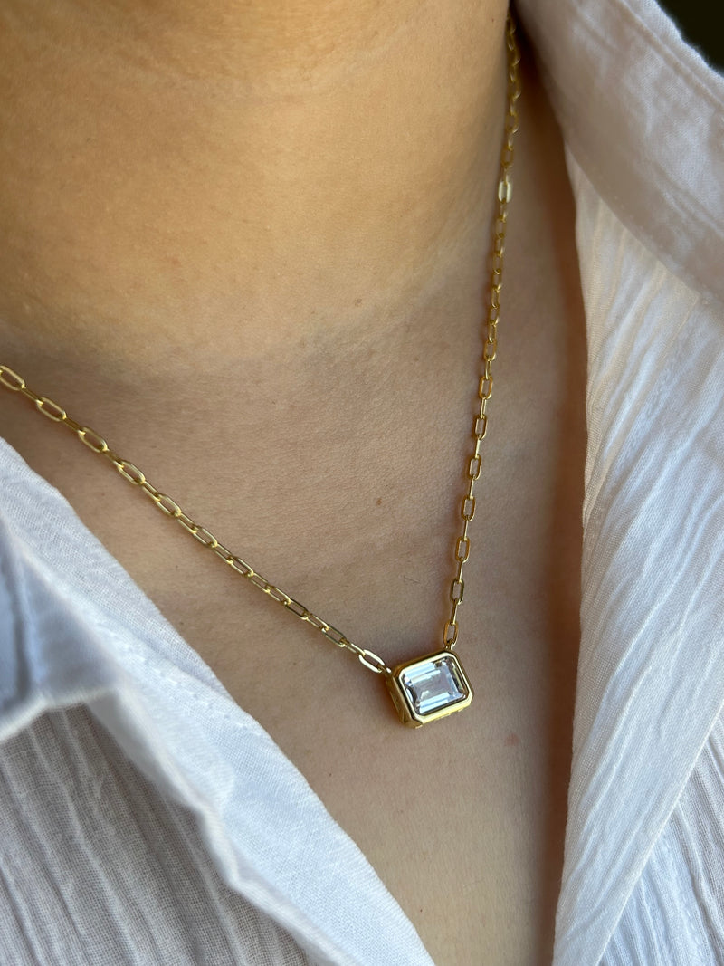 Bezelled Solitaire Necklace