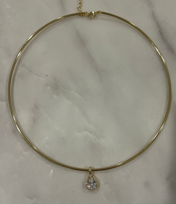 Wired Solitaire Pendant Necklaces