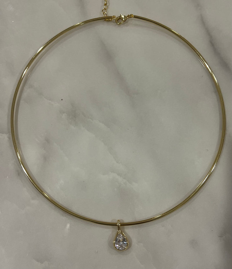 Wired Solitaire Pendant Necklaces