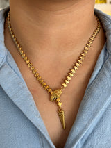 Gold Stainless Steel Snake Lariat