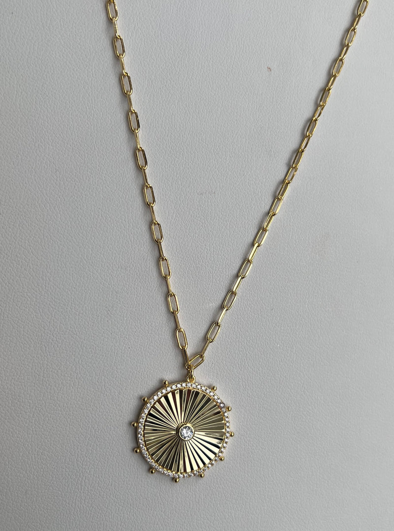 Large Spiked Disc Pendant