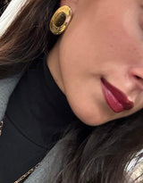 Elongated Brown Statement Earring