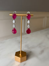 Sapphire & Ruby Teardrop Earrings