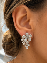 Flower Drop Statement Earrings