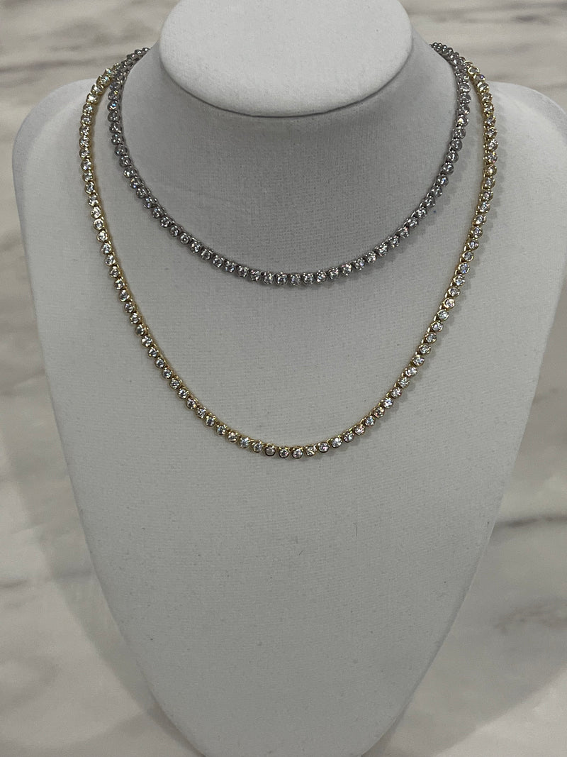 Bezel Tennis Necklace