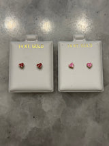 Mini Heart Enamel Earrings