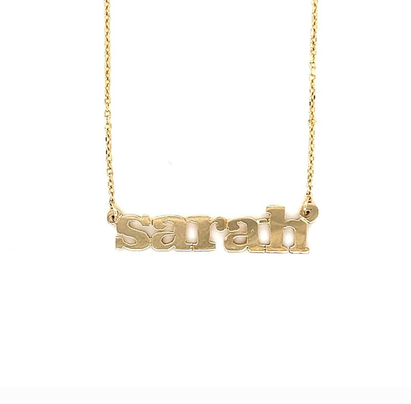 14k Gold Typewriter Name Necklace