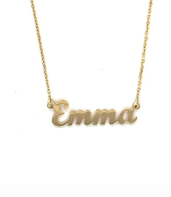 14k Gold Script Name Necklace