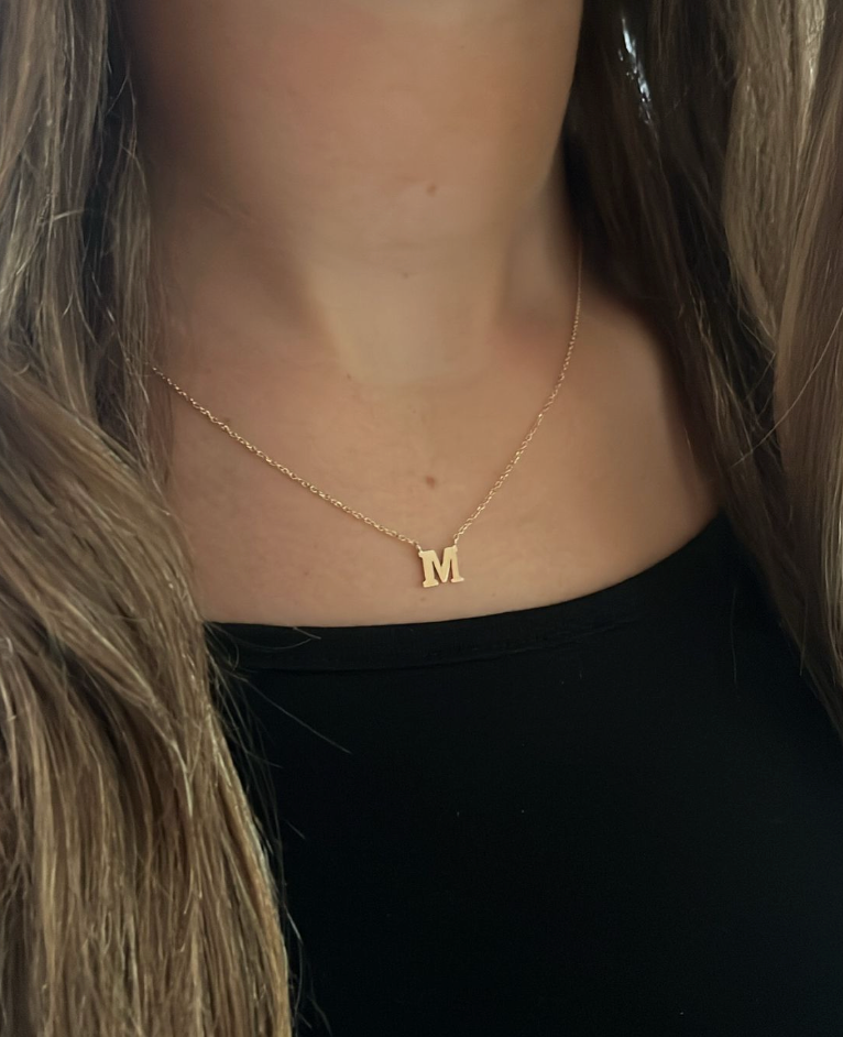 14k Gold Initial Necklace