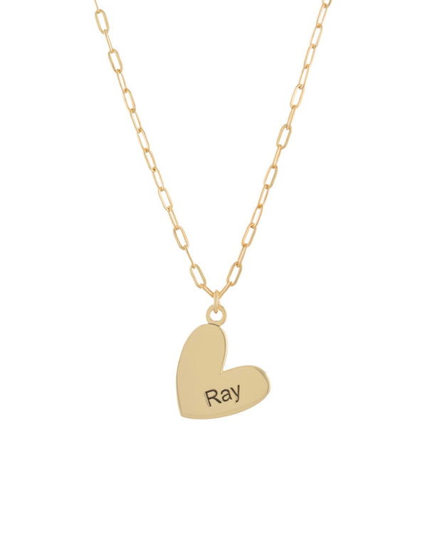 Heart Engraved Name Necklace