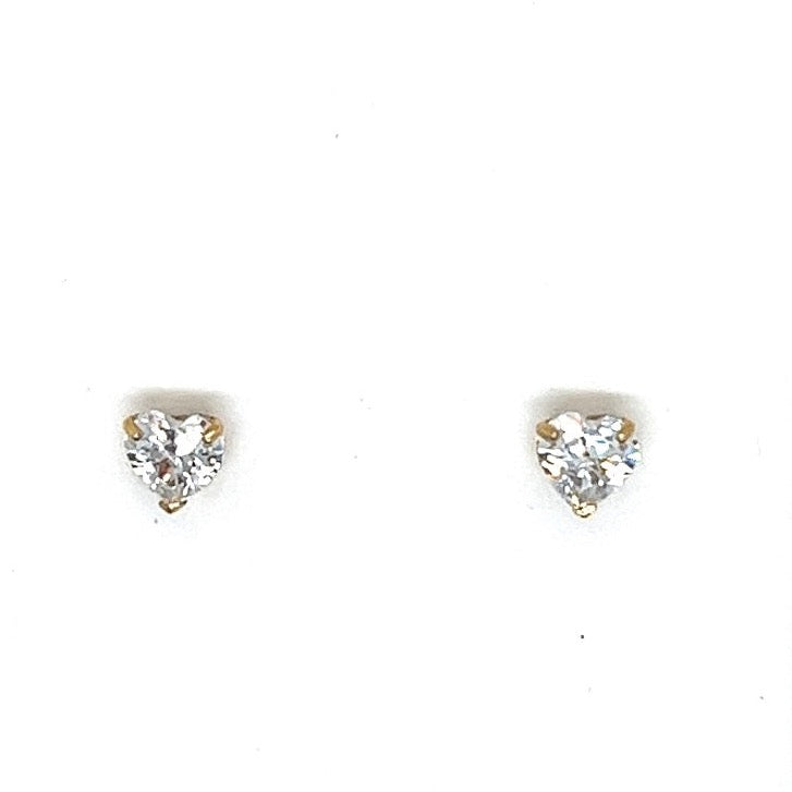 14k Gold Heart Screwbacks