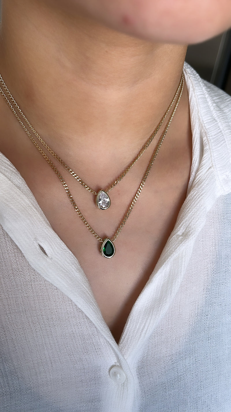 Teardrop Solitaire Necklace