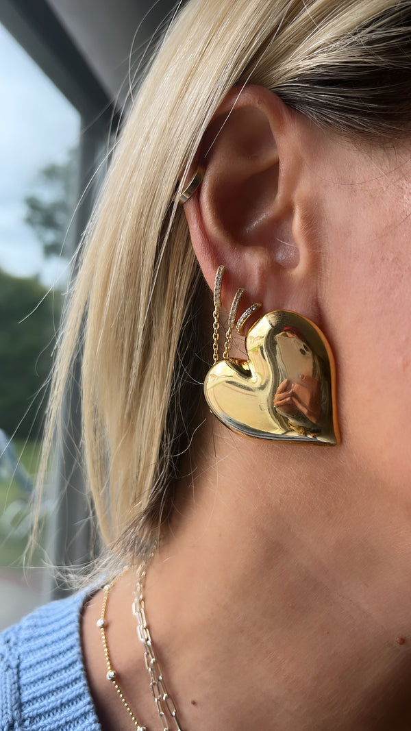 Large Statement Heart Earrings