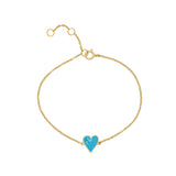 Topaz and Ruby Aqua Heart Bracelet Gold