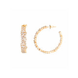 Topaz and Ruby Baguette Hoops Gold