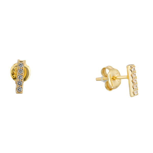 Topaz and Ruby Bar Studs Gold