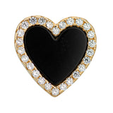 Topaz and Ruby Black Heart Stud Front