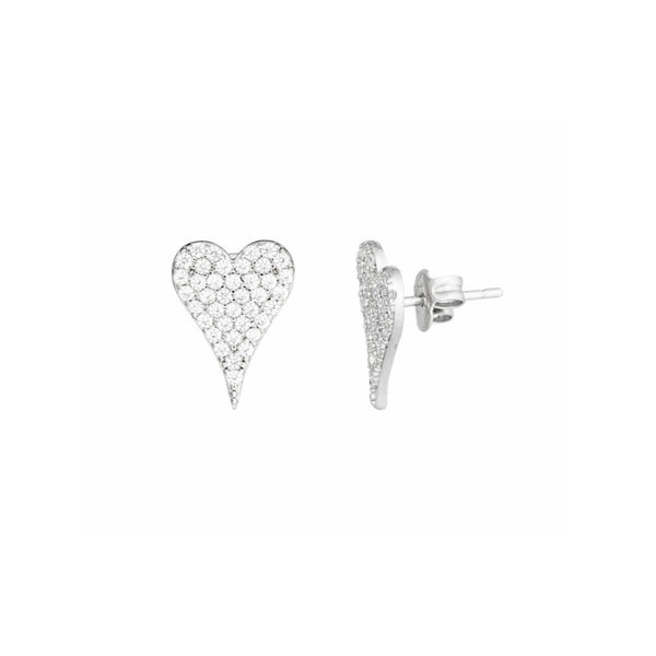 Topaz and Ruby-Dainty-Heart-Stud-Silver