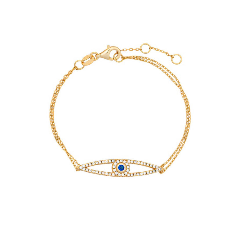 Topaz and Ruby Evil Eye Bracelet Sapphire