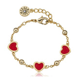 Topaz and Ruby Heart Bracelet Red