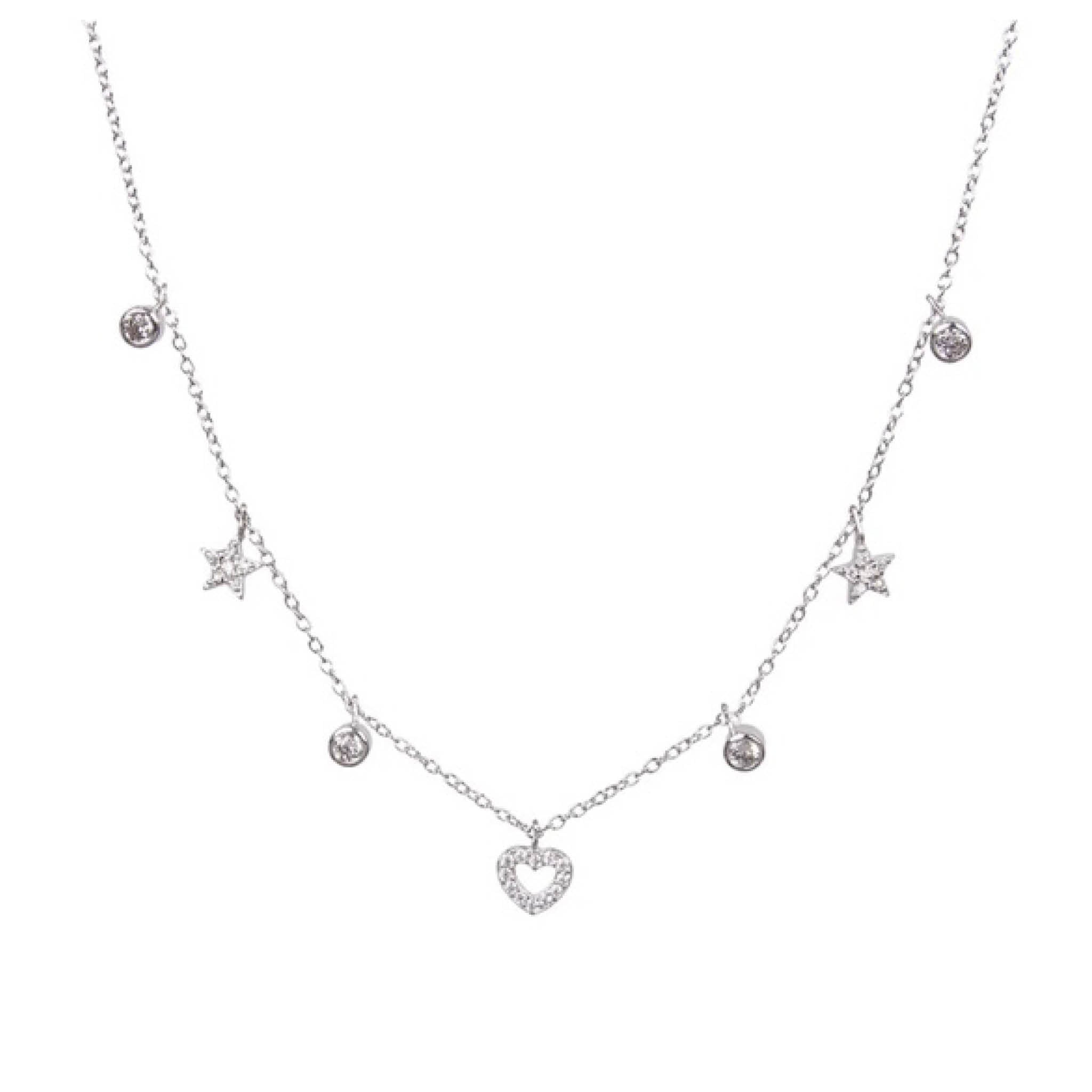 アクセサリー TOUKI heart choker necklace silver925 Judith Ripka Sterling Silver Two Tone CZ Heart Pendant