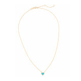 Topaz and Ruby Mini Heart Necklace Aqua