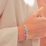 Topaz and Ruby Model Aqua Bracelets