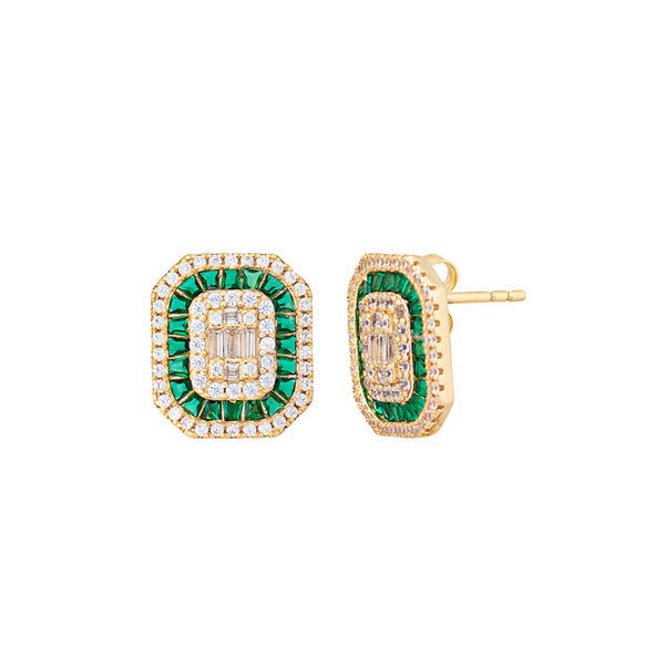 Topaz and Ruby Royal Studs Emerald