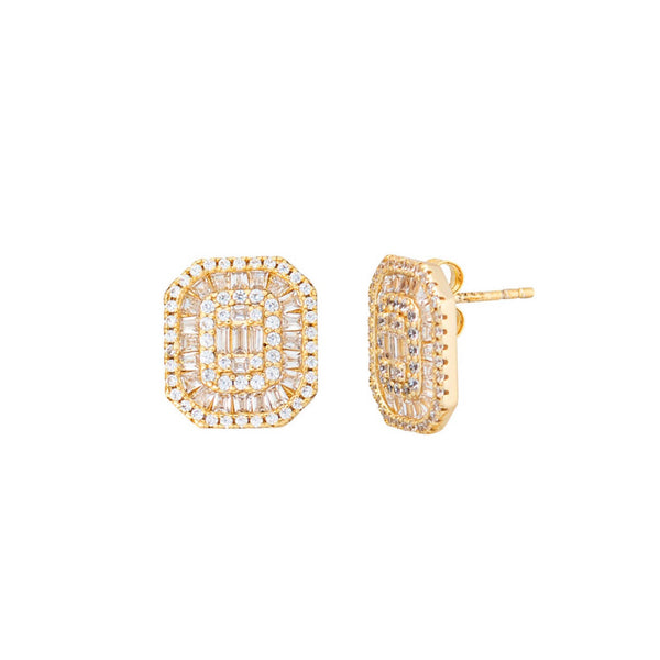 Topaz and Ruby Royal Studs Gold