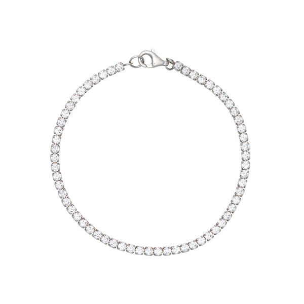 Topaz and Ruby Tennis Bracelet Silver