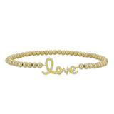 Topaz and Ruby White CZ Love Bracelet Gold