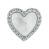 Topaz and Ruby White Heart Stud Silver Front