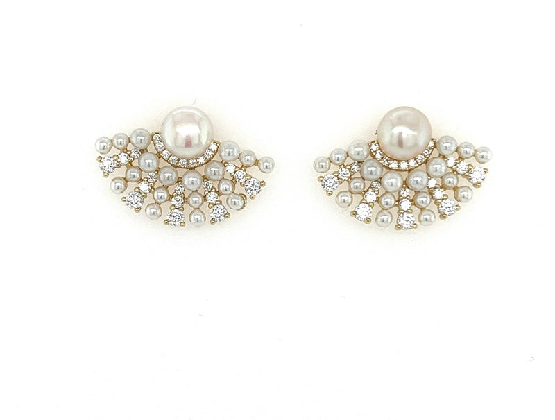 Pearl Fan Studs