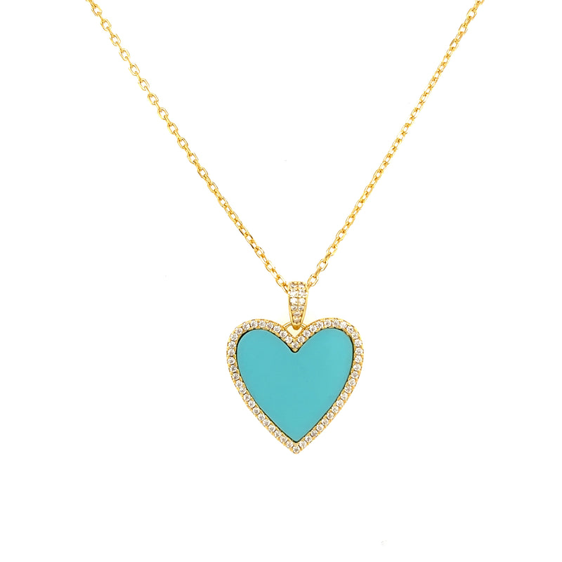 Large Turquoise Heart Necklace