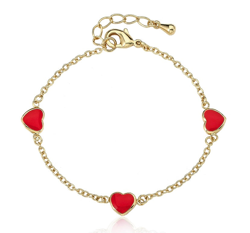 Heart Bracelet – Topaz & Ruby