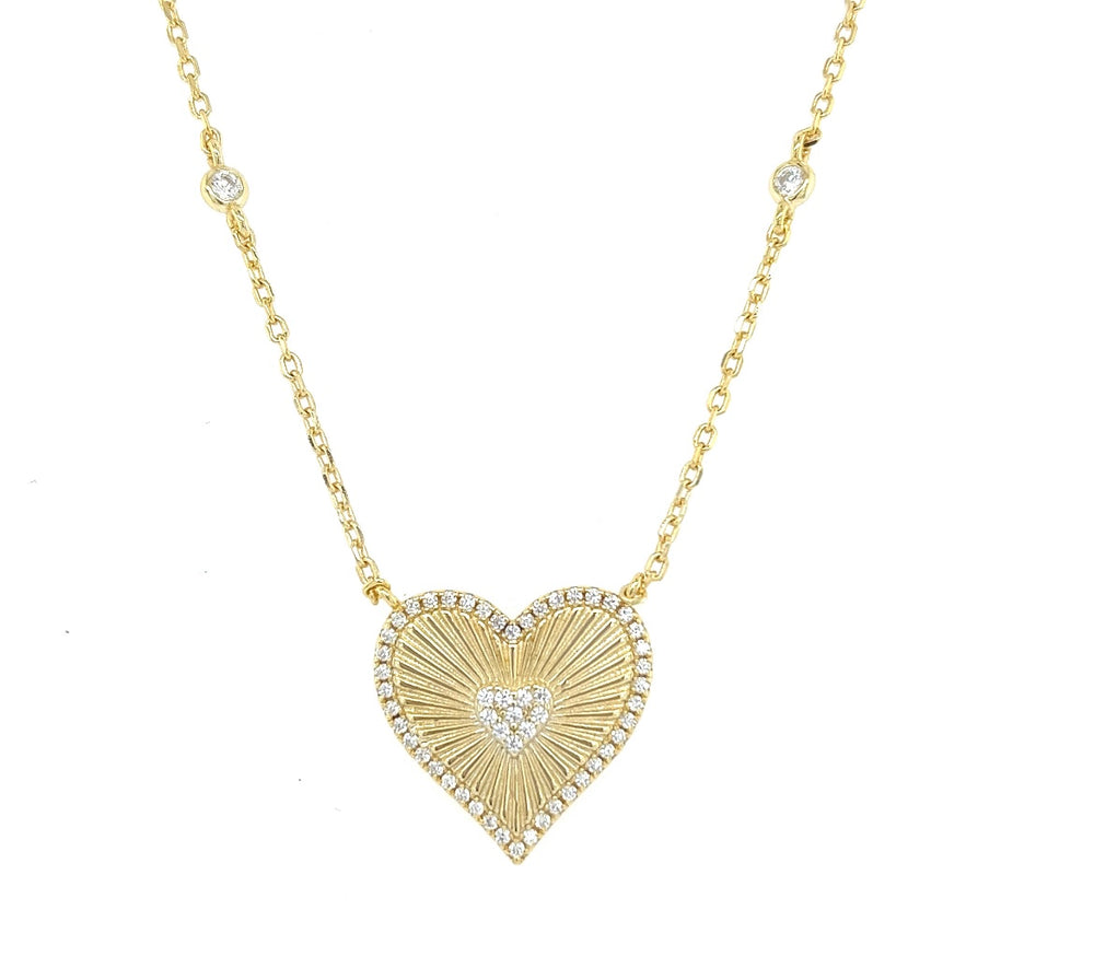 Heart Pendant Necklace – Topaz & Ruby