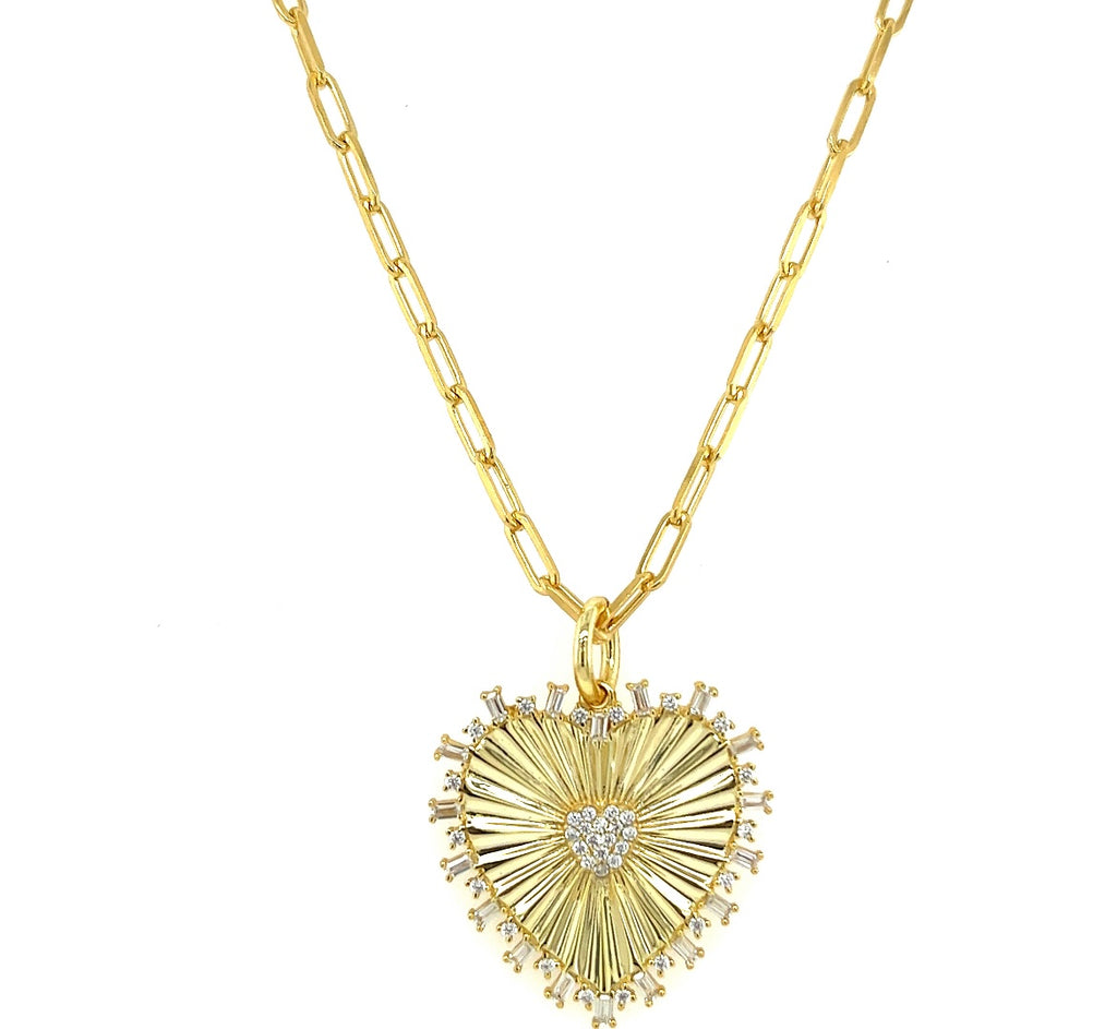 Heart Burst Necklace – Topaz & Ruby