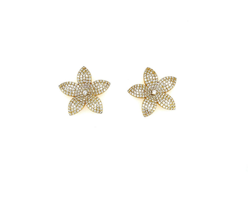 Pave Flower Studs