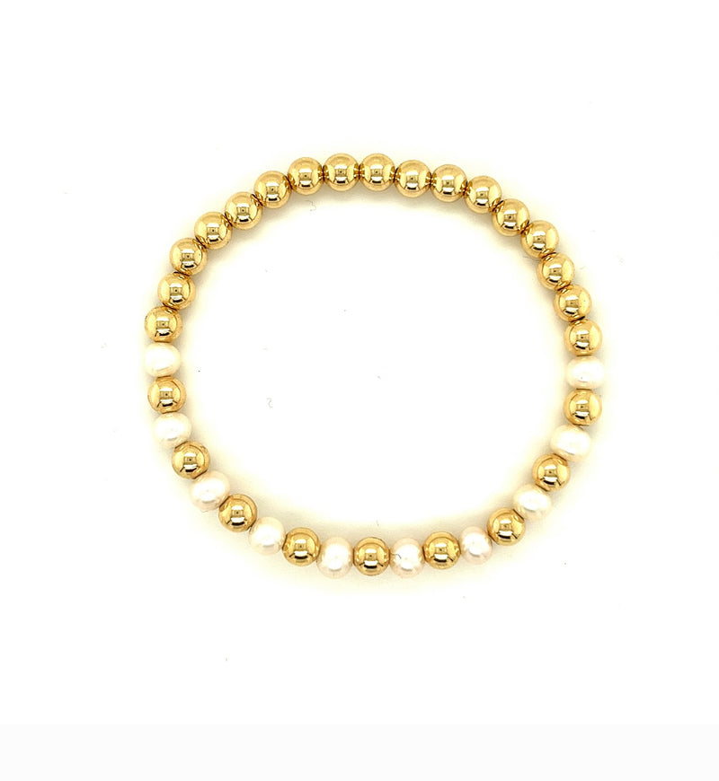Multi Pearl Gold Ball Bracelet