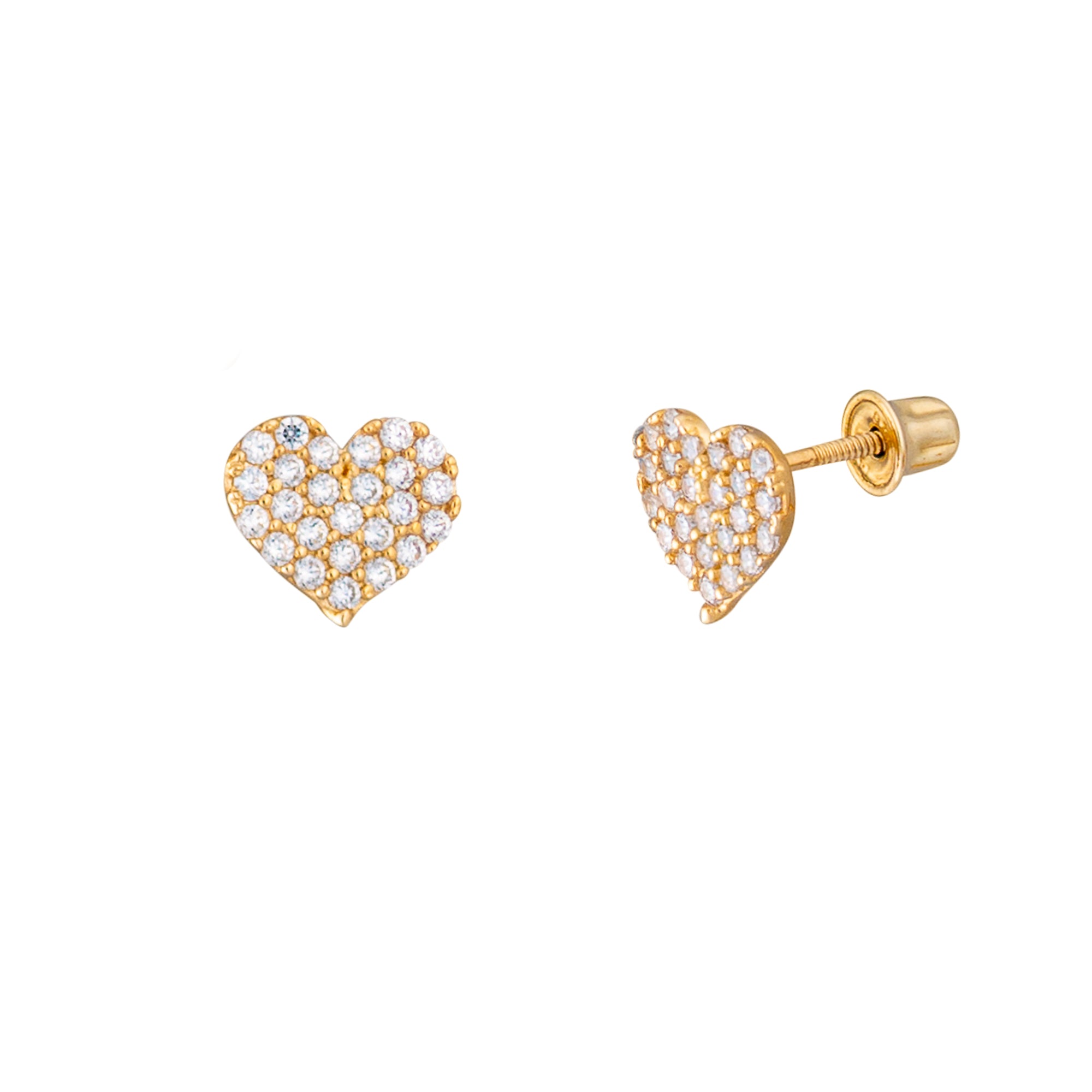 Heart Screwbacks for Girls – Topaz & Ruby