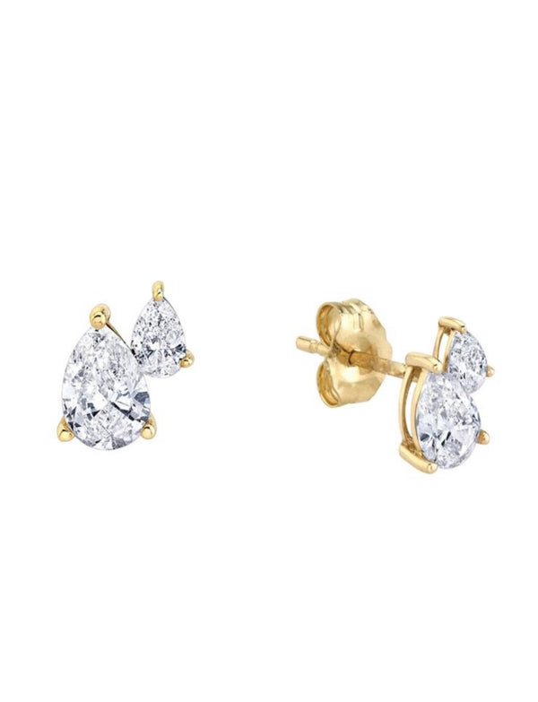 Double Teardrop Stud