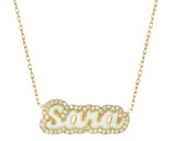 White Name CZ Necklace