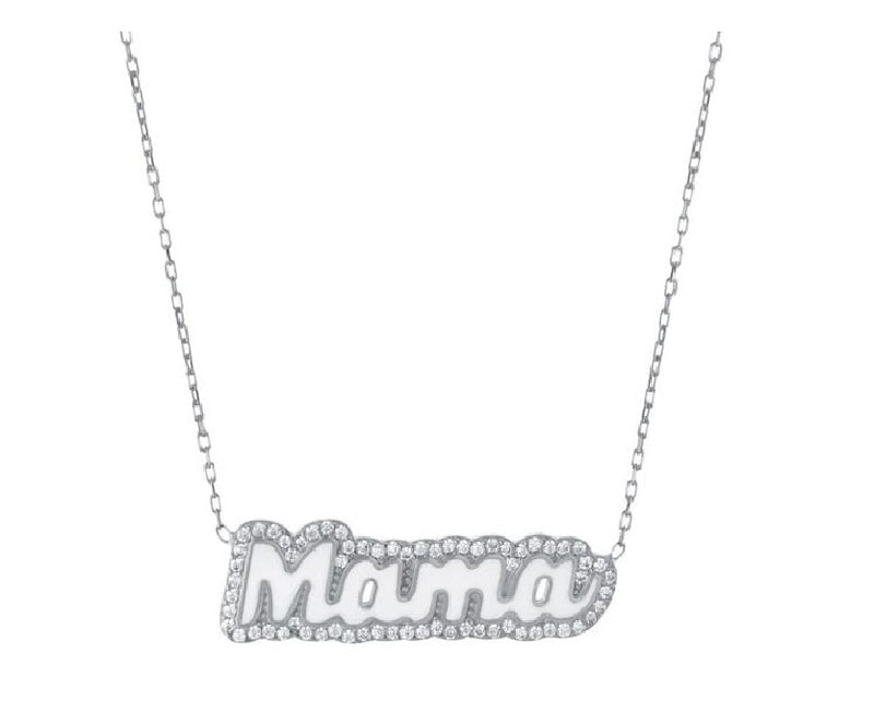 White Name CZ Necklace